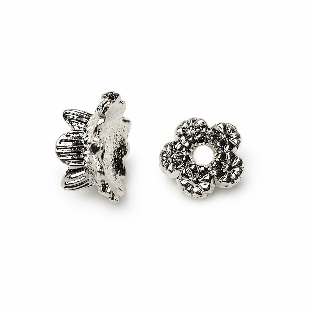 AURA Amulet silver spacer bead charms detail for handmade crystal jewelry for women. 