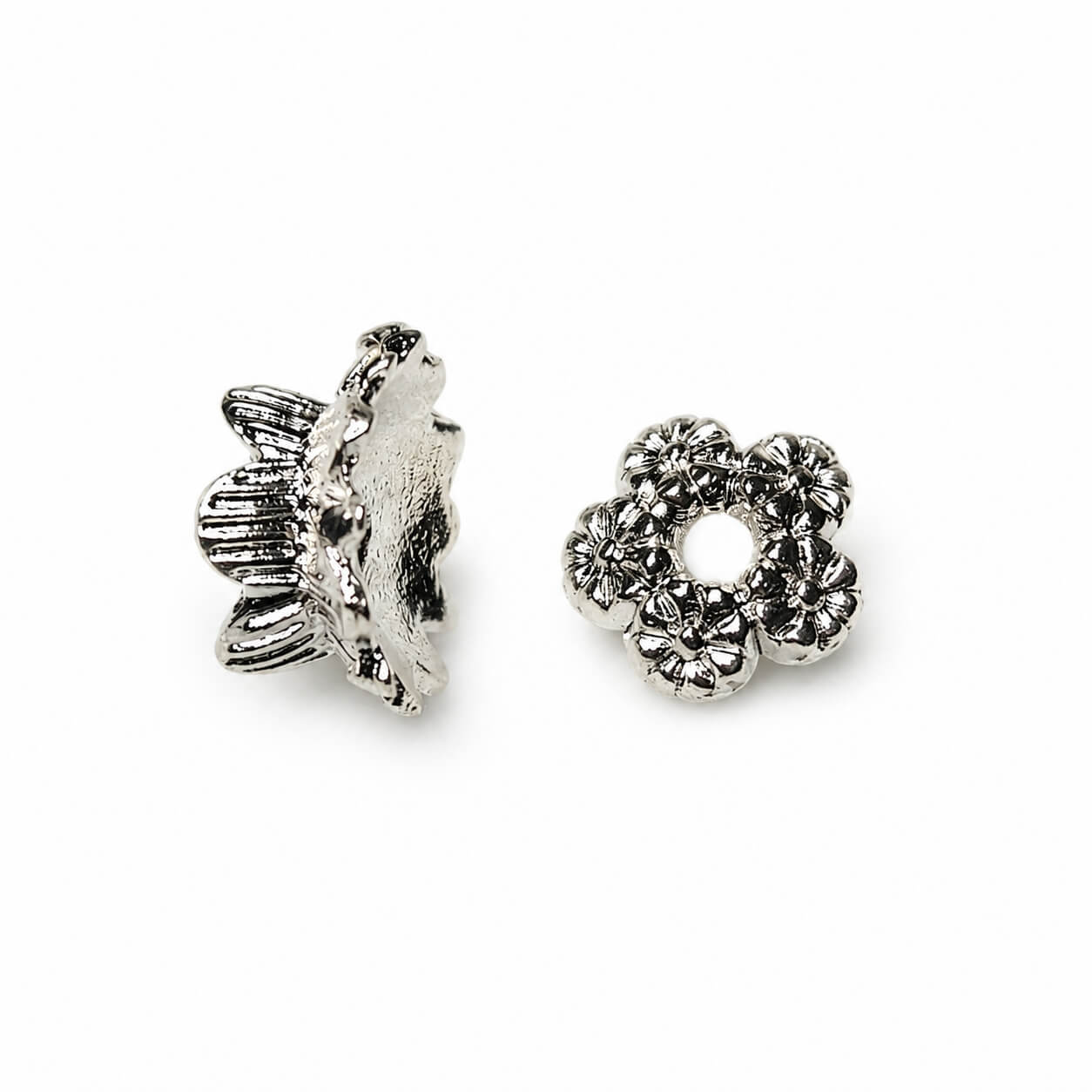 AURA Amulet silver spacer bead charms detail for handmade crystal jewelry for women. 